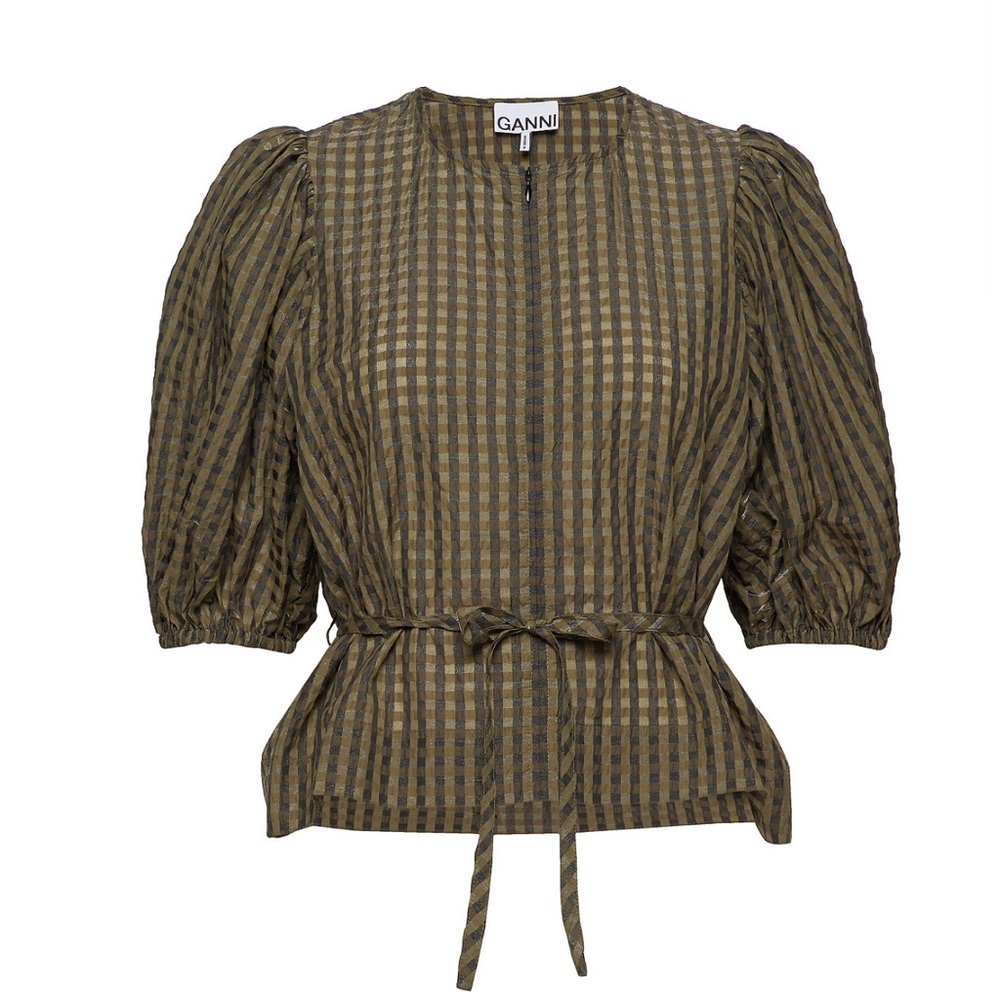 Ganni seersucker check